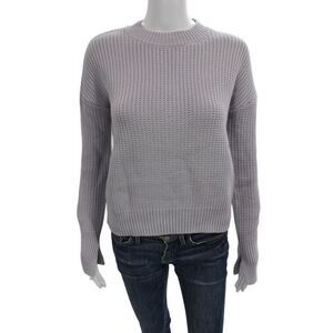 R+A Womens Pullover Sweater Purple 100% Cotton Mock Neck Long Sleeve Size XS